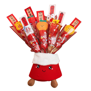 创意毛绒摆件新年装饰拍照道具2026马年新款冰糖葫芦串串玩偶公仔