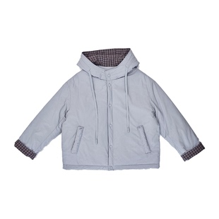 无色无味外套女装冬短款棉服新款休闲风棉衣格纹纯棉加厚女款棉袄