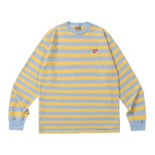 【现货】Humans Mades日系潮牌条纹长袖T恤宽松休闲圆领宽松男女