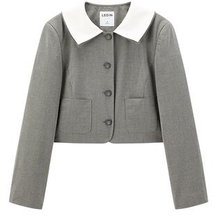 【商场同款】乐町2025夏季新款短款翻领修身西装C1BAF2102