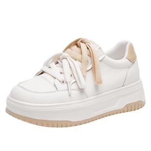 天美意厚底增高面包小白鞋网面透气运动板鞋女休闲鞋子春季新款