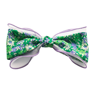 儿童刘海夹侧边发夹女孩公主甜美印花大蝴蝶结发卡后脑勺夹子头饰