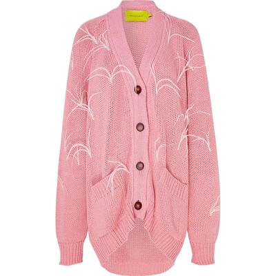 【季末折扣】Marques' Almeida 女秋冬慵懒风宽松羽毛边饰开襟衫