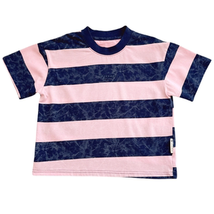 洋气扎染~男童条纹短袖T恤夏季新款童装儿童宽松韩版半袖上衣潮