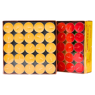 供佛酥油灯蜡烛供养淡浅黄色无烟蜡烛熏香小号酥油供灯红烛100个