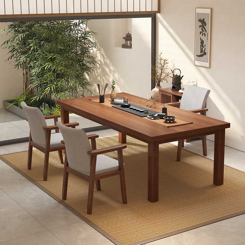 新中式茶桌茶台2025家用桌子新款台客厅洽谈办公室茶谈小单长方形