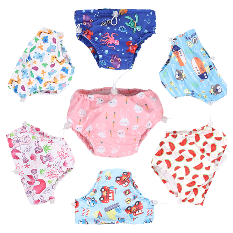 夏季新款儿童婴儿泳裤抽绳幼儿0至2岁游泳馆调节扣宝宝防水游泳裤