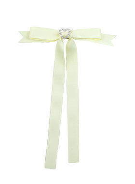公主风淡黄色蝴蝶结飘带发夹女精致水钻爱心发卡头饰甜美发饰夹子