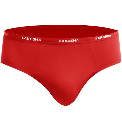 浪莎红色竹纤维舒适透气三角内裤