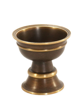 藏式复古铜制加厚酥油灯座