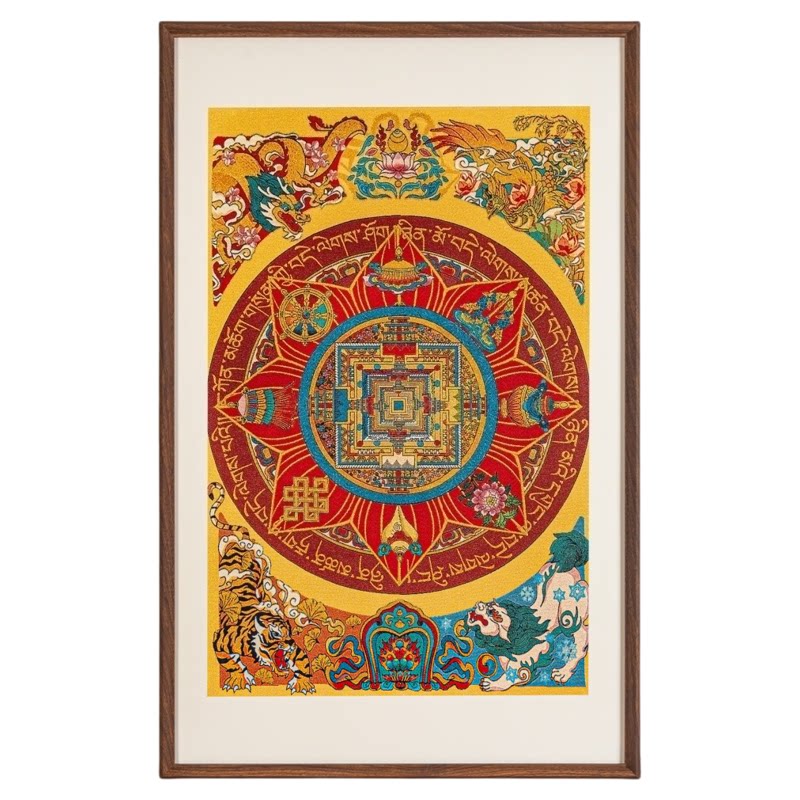 【八宝坛城】唐卡万针刺绣挂画