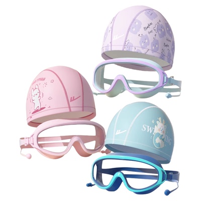 回力泳帽不勒头游泳眼镜男童泳镜