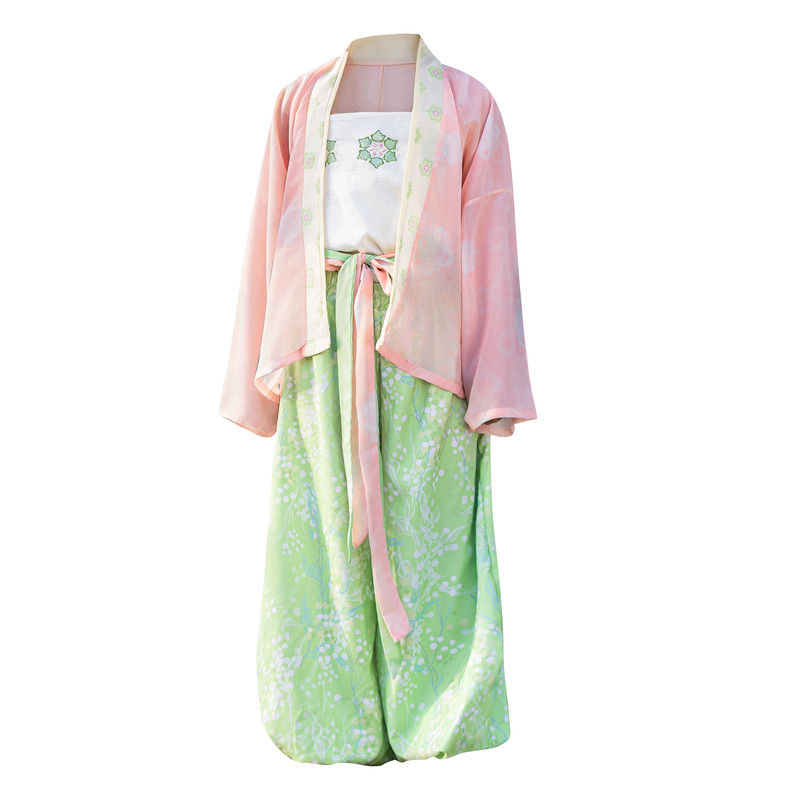 女童夏季薄款宋制汉服灯笼裤三件