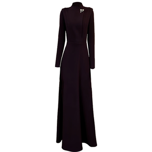 紫色裙子冬装女2025新款宴会长款连衣裙显瘦好看高级感气质长裙81