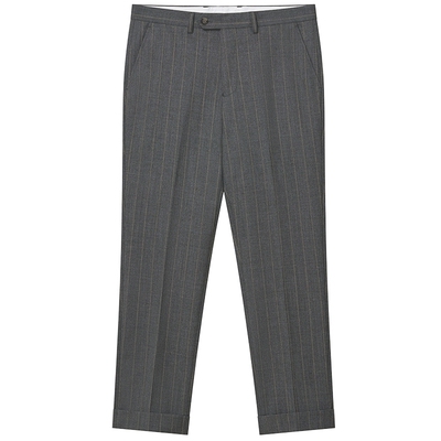 JDV商场同款深灰色条纹正装西裤