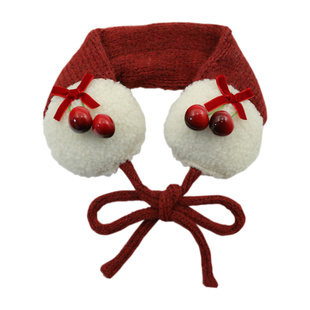 可爱红色樱桃毛绒耳罩女款冬季加厚耳暖防寒耳包护耳套保暖耳捂子