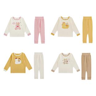幼悠女童卡通家居服春秋简约大方亲肤舒适弹润柔软包边圆领睡衣潮
