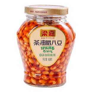 梁嘉湖南特产458g茶油腊八豆开胃拌面调料下饭菜咸菜香辣黄豆酱