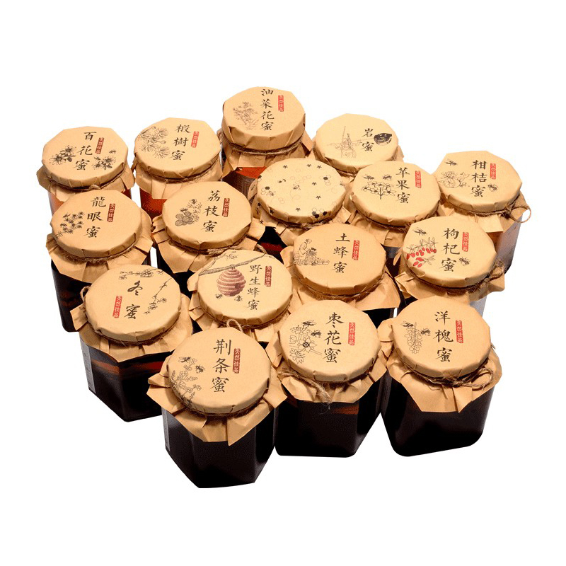 土蜂蜜荔枝荆条洋槐蜜罐子瓶盖纸打包纸封口纸包装纸封盖纸包邮