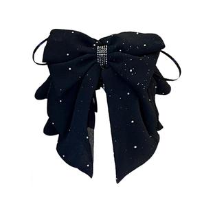 满天星网纱蝴蝶结飘带抓夹女后脑勺马尾夹子头饰星空碎钻发夹发卡