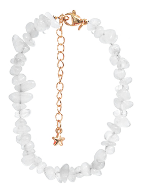 B天然白水晶碎石手链女款