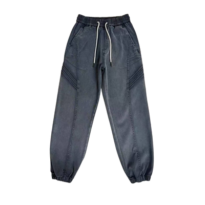 男生刺绣牛仔裤秋冬新款宽松长裤