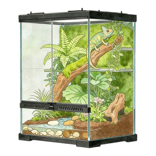 爬宠雨林生态缸造景缸玻璃缸前开门睫角R属缸姥爷蛙饲养箱守宫龟