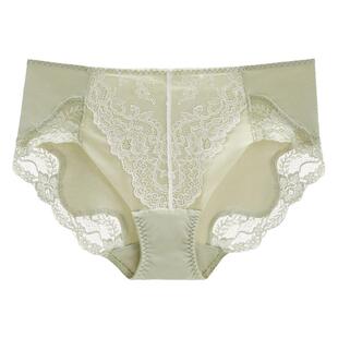 华歌尔Wacoal棉混舒适优雅蕾丝中高腰三角裤内裤女WP3413