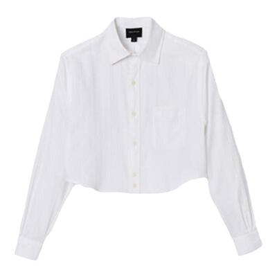 【折扣】MARC JACOBS/莫杰 SHIRT 纯棉白色短款女士长袖衬衫