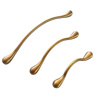 法式极简拉手中古风橱柜门衣柜家具抽屉设计感轻奢亮银色抽屉把手