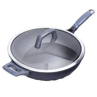 爱仕达魔法石无油烟炒锅金刚旋风钛不粘家用30cm炒菜锅CL32F1Q/28