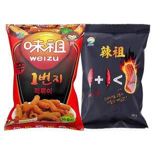 九日味祖炒年糕条甜辣辣祖韩国进口膨化休闲食品辣味零食网红解馋