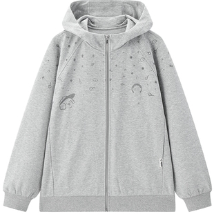 【tombonia联名】乐町商场同款毛圈卫衣加厚满印外套女C2BBF3323