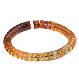 陈万福天然缅甸琥珀蜜蜡新中式文玩珠宝精工直角切药片手串佛珠子