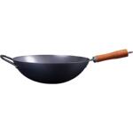 陈枝记铁锅无涂层氮化熟铁炒锅已开锅老式圆底家用炒菜不易粘精铁