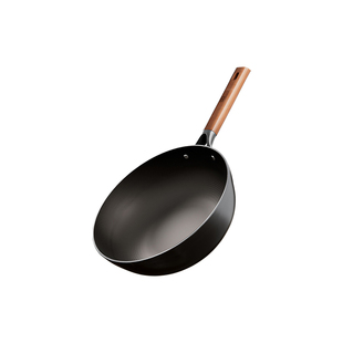 中康大肚锅精铁小铁锅家用炒锅无涂层氮化防锈一人食炒菜锅电磁炉