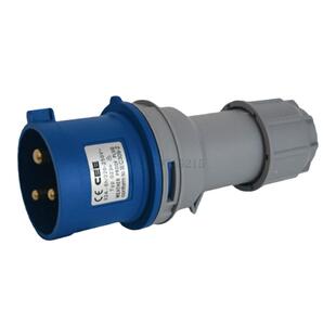 CEE-023N工业电源插头连接器32A-6h/220-250V/2P+E公母快速对插
