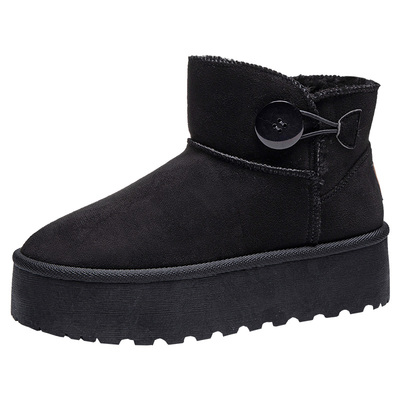 人本冬季厚底增高保暖雪地靴