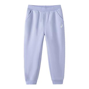 亚瑟士儿童加绒运动裤男童冬季加厚保暖卫裤女童束脚长裤黑色冬装