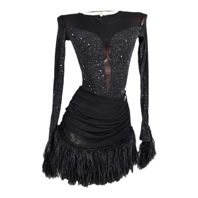 又见梵羽拉丁服绒毛装饰