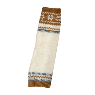 灰色费尔岛堆堆袜套袜子女秋冬中筒袜加厚保暖小腿袜针织腿套长袜