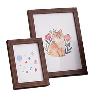 简约实木相框摆台挂墙6 7 8 10 A4 a5寸定制loge刻字正方形相架框