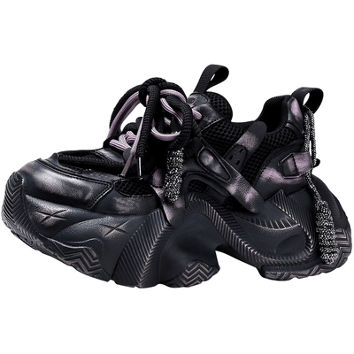 BellaLily秋季新款流行厚底老爹鞋女韩系休闲运动鞋擦色松糕鞋子