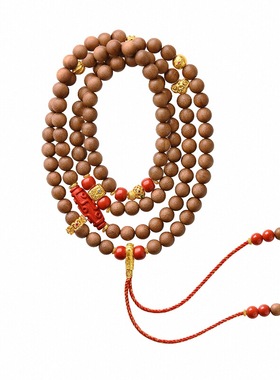 108颗佛珠老山檀项链四圈手链