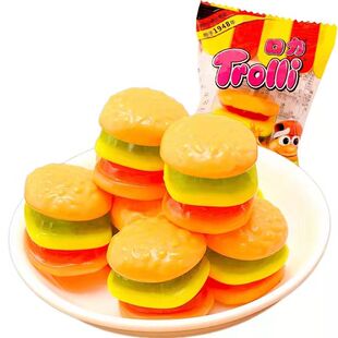 德国Trolli口力汉堡橡皮糖60包酸小虫贝壳可乐瓶披萨qq软糖包邮