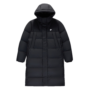 章昊同款FILA FUSION斐乐潮牌情侣长羽绒服2025冬季新款鹅绒外套
