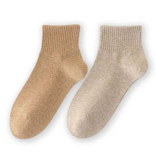 春秋袜子女中筒袜无骨100%纯棉透气吸汗春季款中短筒棉袜诸暨短袜