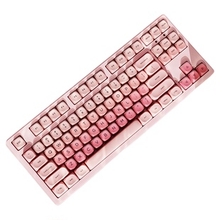 前行者MT87粉底液机械键盘无线蓝牙鼠标套装女生办公高颜值青轴