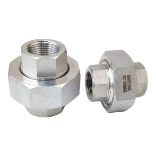 304不锈钢高压活接硬密封球面锻压内螺纹油任丝扣承插1/2分6分1寸