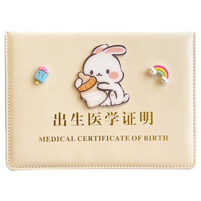 爱心兔子宝宝出生证明保护套